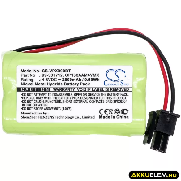 Utángyártott Visonic Riasztó rendszer Ni-MH akkumulátor 4.8V 2000mAh 99-301712, GP130AAM4YMX - CameronSino