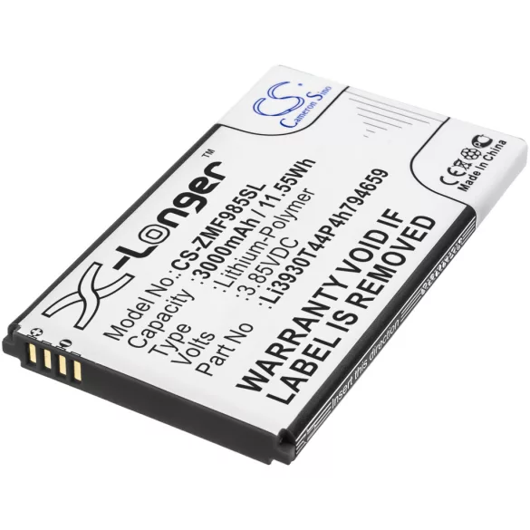 Utángyártott ZTE Hotspot Li-Polymer akkumulátor 3.85V 3000mAh Li3930T44P4h794659 - CameronSino