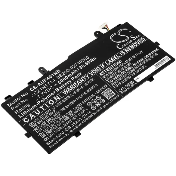 Utángyártott Asus laptop Li-Polymer akkumulátor 7.7V 5000mAh C21N1714, 0B200-02740000 - CameronSino