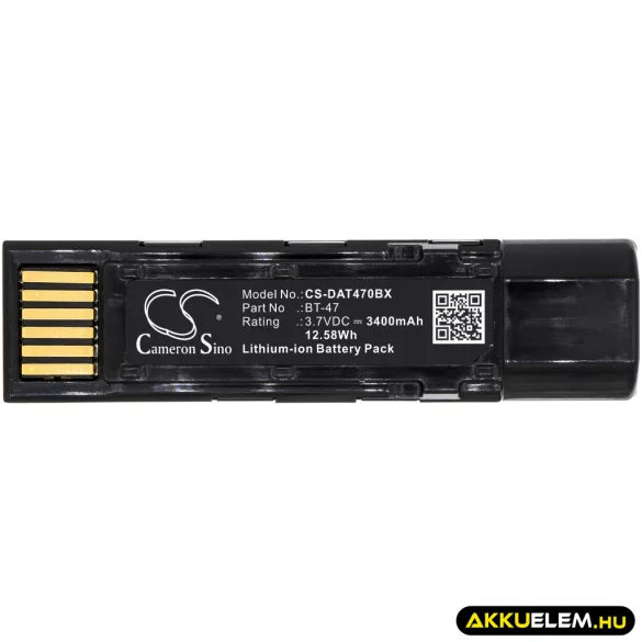 Utángyártott Datalogic Vonalkód szkenner Li-ion akkumulátor 3.7V 3400mAh BT-47, 128004721 - CameronSino