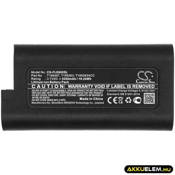Utángyártott Flir Hőkamera Li-ion akkumulátor 3.7V 5200mAh T197752, T198487 - CameronSino