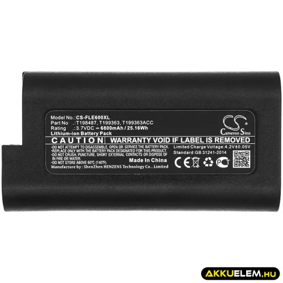 Utángyártott Flir Hőkamera Li-ion akkumulátor 3.7V 6800mAh T197752, T198487 - CameronSino