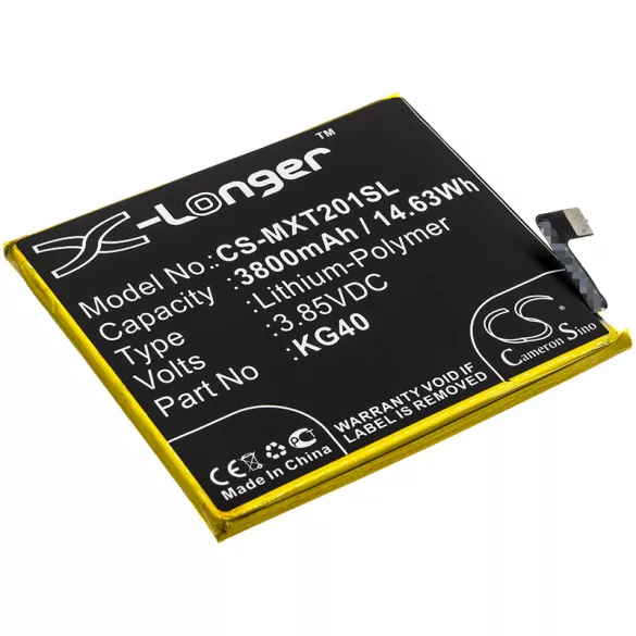 Utángyártott Motorola mobil Li-Polymer akkumulátor 3.85V 3800mAh KG40 - CameronSino