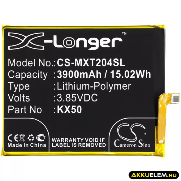 Utángyártott Motorola mobil Li-Polymer akkumulátor 3.85V 3900mAh KX50 - CameronSino