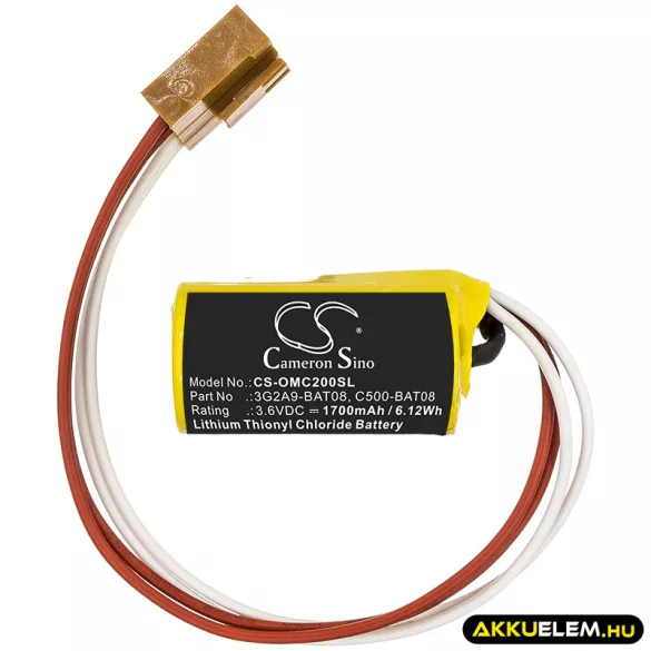 Utángyártott Omron PLC Li-SOCl2 elem 3.6V 1700mAh 3G2A9-BAT08, C500-BAT08 - CameronSino