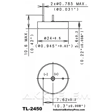   TL-2450 (SL-340 kompatiblilis) 1/10 C lítium elem 3,6V 550mAh