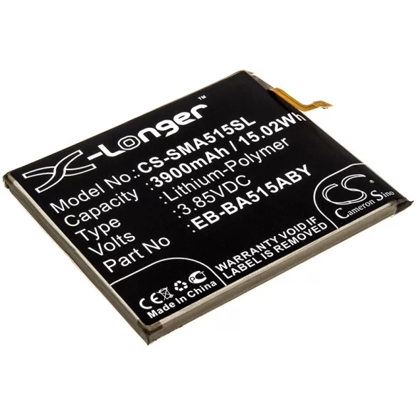 Utángyártott Samsung mobil Li-Polymer akkumulátor 3.85V 3900mAh EB-BA515ABY, EB-BA515ABE - CameronSino