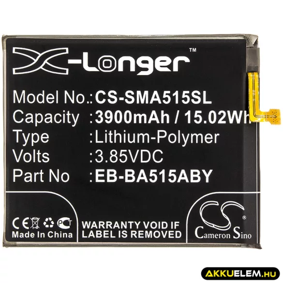 Utángyártott Samsung mobil Li-Polymer akkumulátor 3.85V 3900mAh EB-BA515ABY, EB-BA515ABE - CameronSino