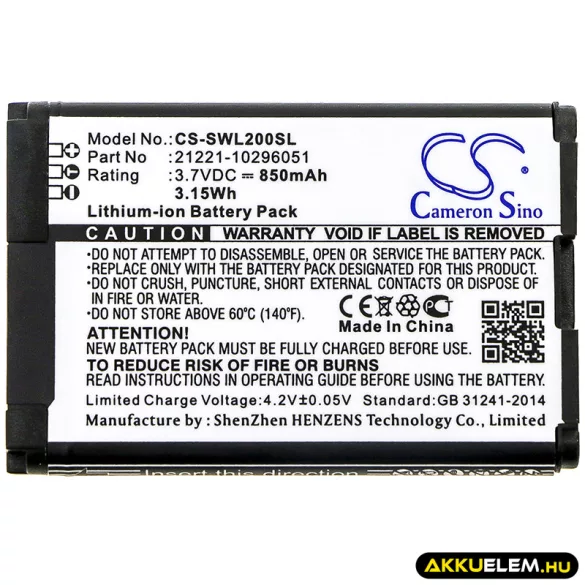 Utángyártott Siemens Távirányító Li-ion akkumulátor 3.7V 850mAh 21221-10296051 - CameronSino