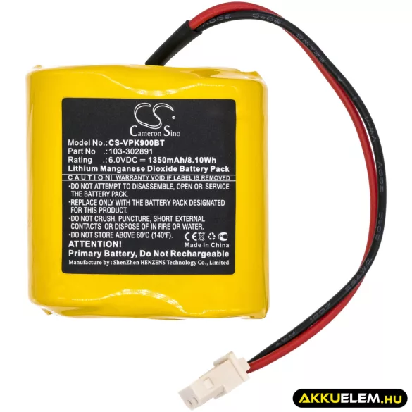 Utángyártott Visonic biztonsági kamera Li-MnO2 elem 6V 1350mAh 103-302891, GP2CR123A - CameronSino