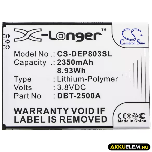 Utángyártott Doro mobil Li-Polymer akkumulátor 3.8V 2350mAh DBT-2500A - CameronSino