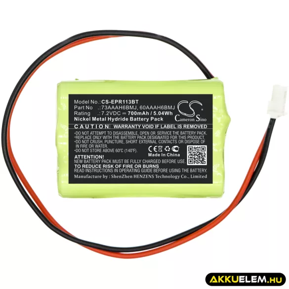 Utángyártott Electia Riasztó rendszer Ni-MH akkumulátor 7.2V 700mAh 802306063Y3/802307363Y1, 73AAAH6BMJ - CameronSino