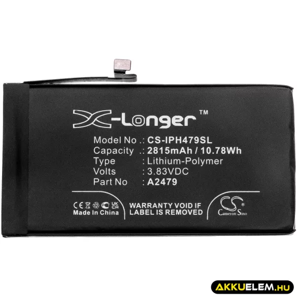 Utángyártott Apple mobil Li-Polymer akkumulátor 3.83V 2815mAh A2479, A2431 - CameronSino