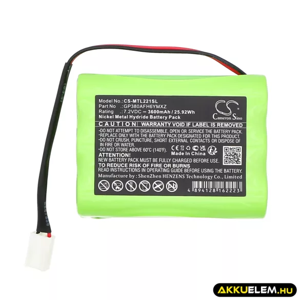 Utángyártott Transpal egyéb Ni-MH akkumulátor 7.2V 3600mAh GP380AFH6YMXZ - CameronSino