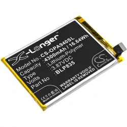   Utángyártott Oppo mobil Li-Polymer akkumulátor 3.87V 4300mAh BLP835 - CameronSino