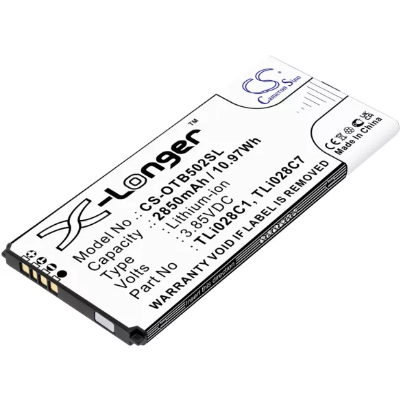 Utángyártott Alcatel mobil Li-ion akkumulátor 3.85V 2850mAh TLi028C1, TLi028C7 - CameronSino