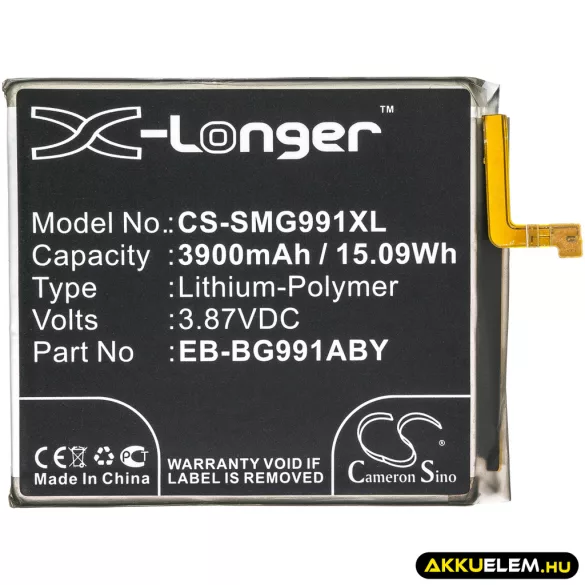 Utángyártott Samsung mobil Li-Polymer akkumulátor 3.87V 3900mAh EB-BG991ABY, GH82-24537A - CameronSino