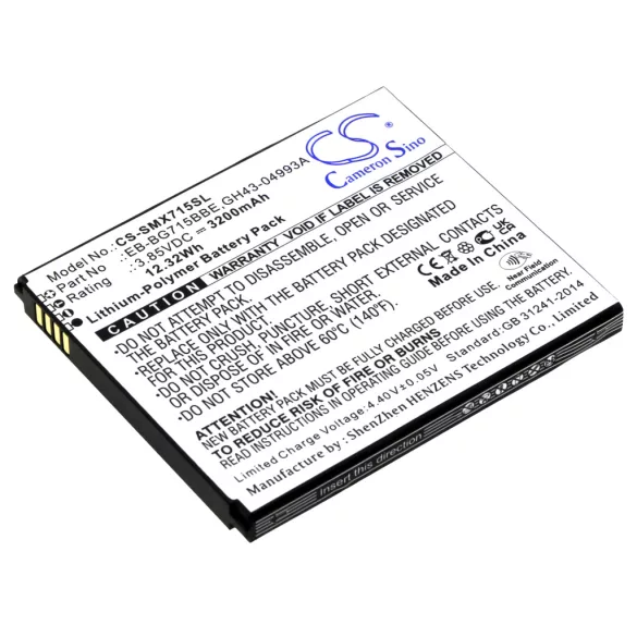 Utángyártott Samsung mobil Li-Polymer akkumulátor 3.85V 3200mAh EB-BG715BBE, GH43-04993A - CameronSino