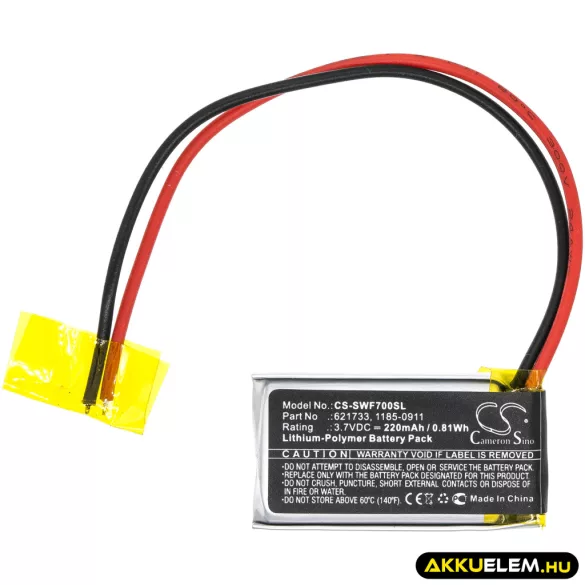 Utángyártott Sony Vezeték nélküli fejhallgató Li-Polymer akkumulátor 3.7V 220mAh 621733, 1185-0911 - CameronSino