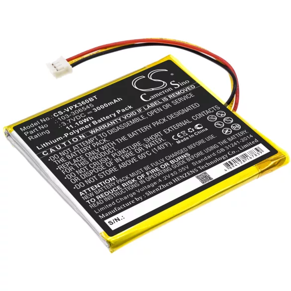 Utángyártott Visonic Riasztó rendszer Li-Polymer akkumulátor 3.7V 3000mAh 103-306545 - CameronSino