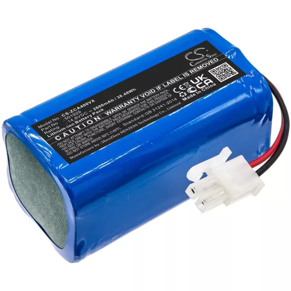 Utángyártott Concept porszívó Li-ion akkumulátor 14.8V 2600mAh UR1860ZT-4S1P-AAF, 18650B4-4S1P-AAF4 - CameronSino