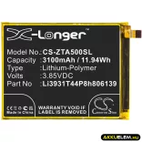 Utángyártott ZTE mobil Li-Polymer akkumulátor 3.85V 3100mAh Li3931T44P8h806139 - CameronSino