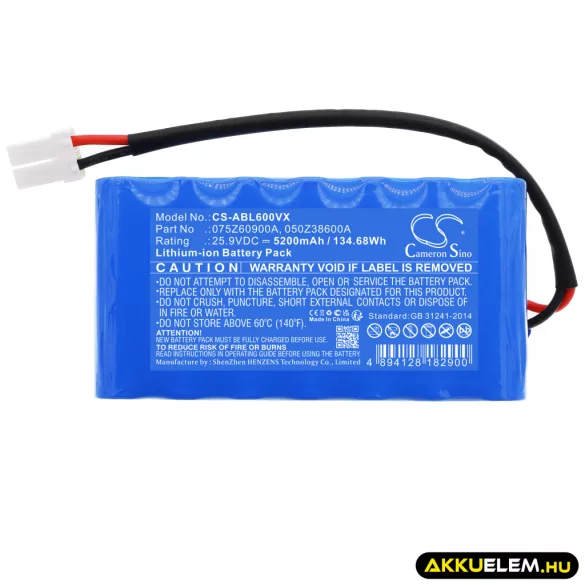 Utángyártott Ambrogio Fűnyíró Li-ion akkumulátor 25.9V 5200mAh 075Z60900A, 050Z38600A - CameronSino