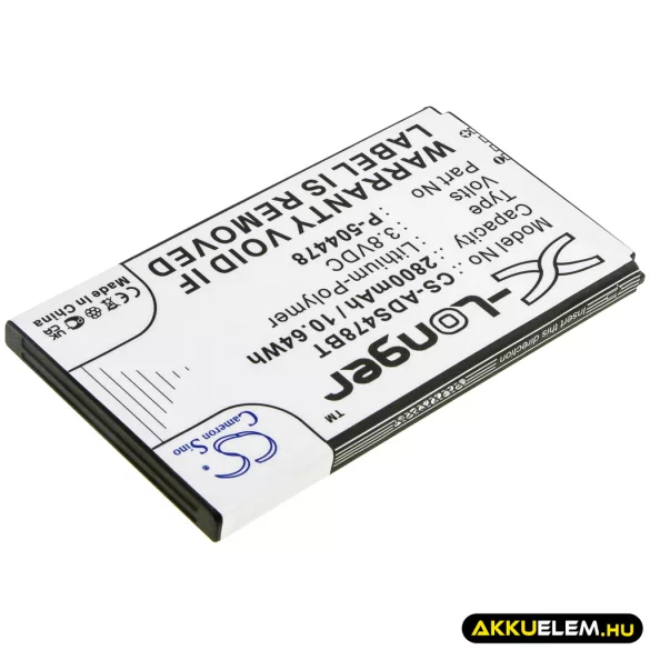 Utángyártott ADT Riasztó rendszer Li-Polymer akkumulátor 3.8V 2800mAh P-504478 - CameronSino