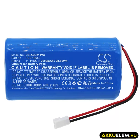 Utángyártott Aquajack porszívó Li-ion akkumulátor 11.1V 2600mAh PSD 18650 - CameronSino