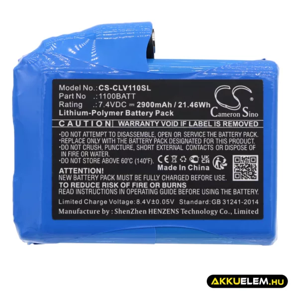 Utángyártott Clover fűtött ruha Li-Polymer akkumulátor 7.4V 2900mAh 1100BATT - CameronSino