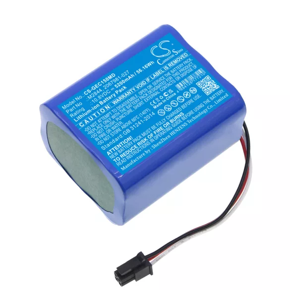 Utángyártott GE Orvosi Li-ion akkumulátor 10.8V 5200mAh 2067981-027, 5835030 - CameronSino