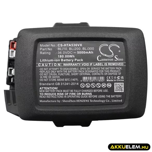Utángyártott Husqvarna Fűnyíró Li-ion akkumulátor 36V 5000mAh B70, BLi10 - CameronSino