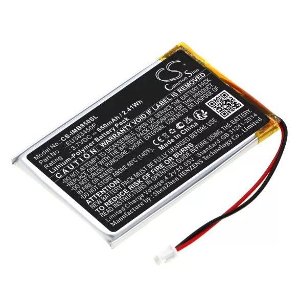 Utángyártott Ingenico Fizetési terminál Li-Polymer akkumulátor 3.7V 650mAh EU383450P - CameronSino