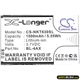 Utángyártott Nokia mobil Li-ion akkumulátor 3.7V 1500mAh BL-4AX, BL-4XL - CameronSino