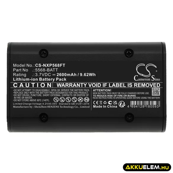 Utángyártott Nightstick Zseblámpa Li-ion akkumulátor 3.7V 2600mAh 5568-BATT - CameronSino
