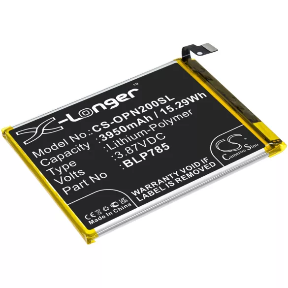 Utángyártott OnePlus mobil Li-Polymer akkumulátor 3.87V 3950mAh BLP785 - CameronSino