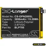 Utángyártott OnePlus mobil Li-Polymer akkumulátor 3.87V 3950mAh BLP785 - CameronSino