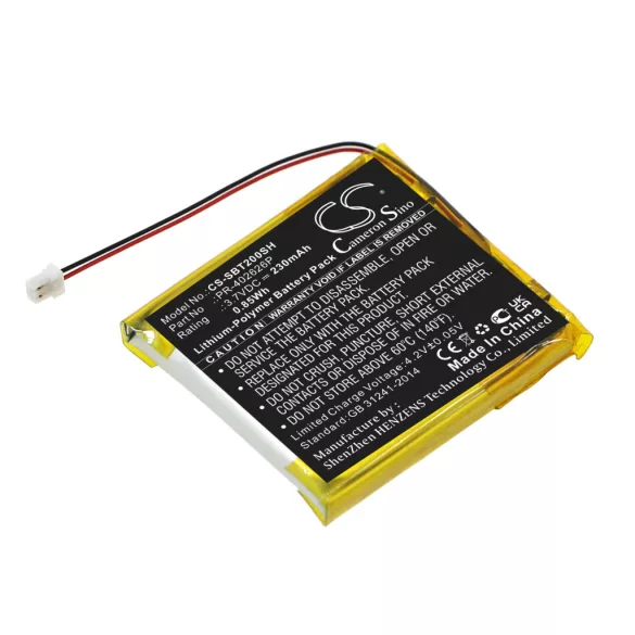 Utángyártott Suunto Okosóra Li-Polymer akkumulátor 3.7V 230mAh PR-352828, PR-402626P - CameronSino