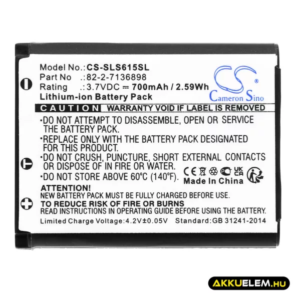 Utángyártott SteelSeries Vezeték nélküli fejhallgató Li-ion akkumulátor 3.7V 700mAh 82-2-7136898 - CameronSino