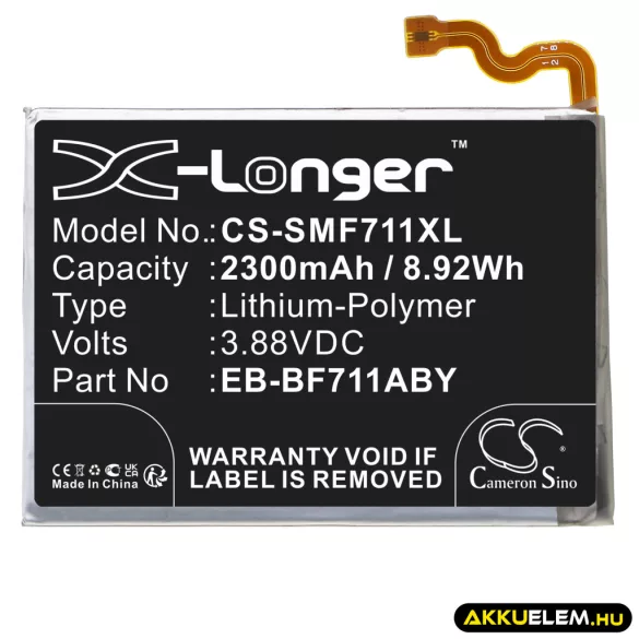 Utángyártott Samsung mobil Li-Polymer akkumulátor 3.88V 2300mAh EB-BF711ABY, GH82-26270A - CameronSino