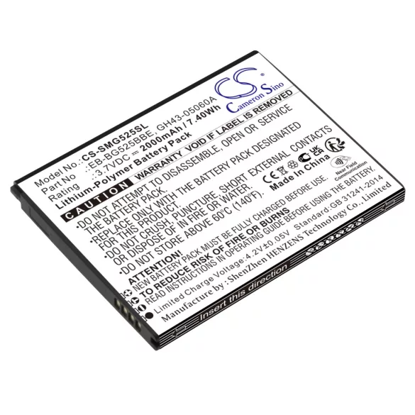 Utángyártott Samsung mobil Li-Polymer akkumulátor 3.7V 2000mAh EB-BG525BBE, GH43-05060A - CameronSino
