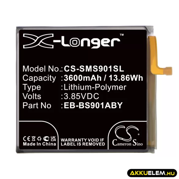 Utángyártott Samsung mobil Li-Polymer akkumulátor 3.85V 3600mAh EB-BS901ABY, GH82-27494A - CameronSino