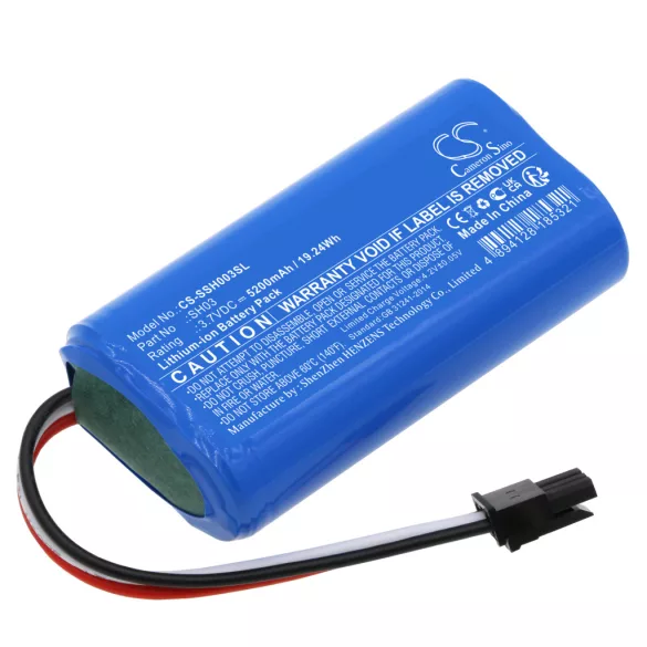 Utángyártott Simplehuman Kozmetikai tükör Li-ion akkumulátor 3.7V 5200mAh SH03, SH051S2P - CameronSino
