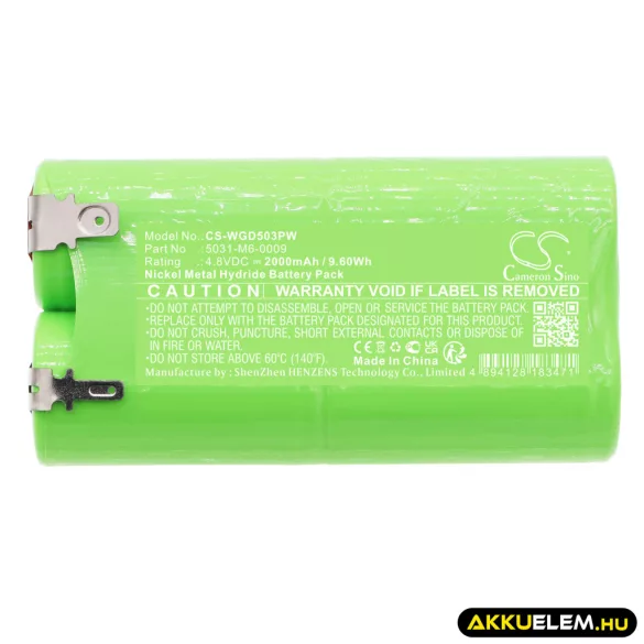 Utángyártott Wolf Garten Kertészeti eszköz Ni-MH akkumulátor 4.8V 2000mAh 5031-M6-0009 - CameronSino