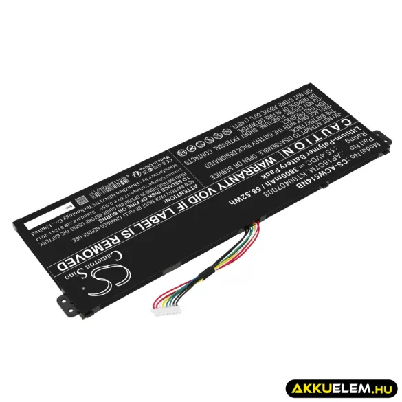Utángyártott Acer laptop Li-Polymer akkumulátor 15.4V 3800mAh AP18C7M, KT00407008 - CameronSino
