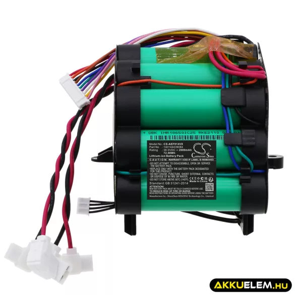 Utángyártott Electrolux porszívó Li-ion akkumulátor 36V 2000mAh 140144439084, 56646710099 - CameronSino
