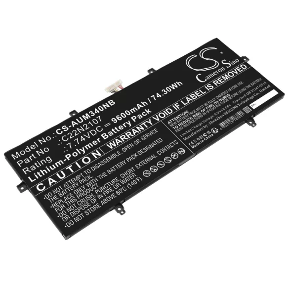 Utángyártott Asus laptop Li-Polymer akkumulátor 7.74V 9600mAh C22N2107 - CameronSino
