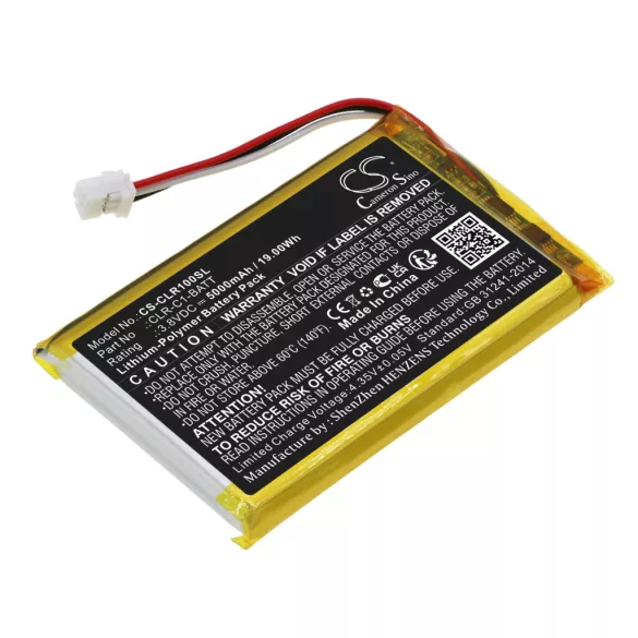 Utángyártott ClareOne okosotthon készülék Li-Polymer akkumulátor 3.8V 5000mAh CLR-C1-BATT - CameronSino