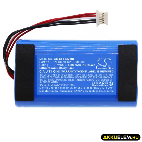 Utángyártott Eufy Babafigyelő Li-ion akkumulátor 3.7V 5200mAh PT18650-SP PCM5200 - CameronSino
