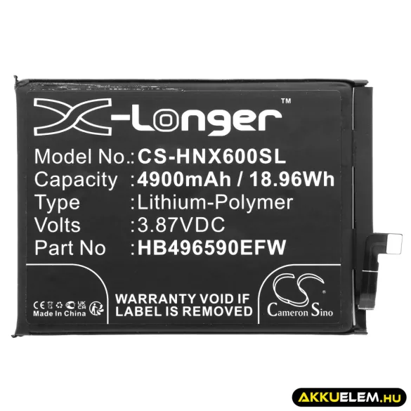 Utángyártott Honor mobil Li-Polymer akkumulátor 3.87V 4900mAh HB496590EFW, 24023623 - CameronSino